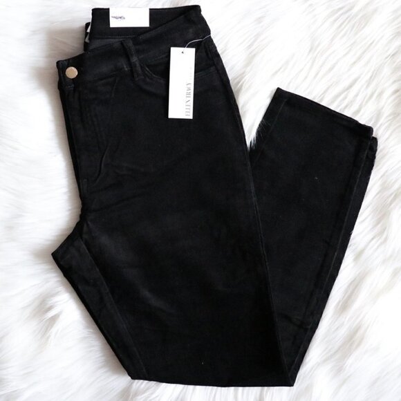 NEW Ellen Tracy Black Velvet Textured Skinny Jeans Size 8 - Picture 1 of 6